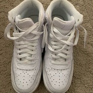 Nike Kids All-White High-Top Sneakers